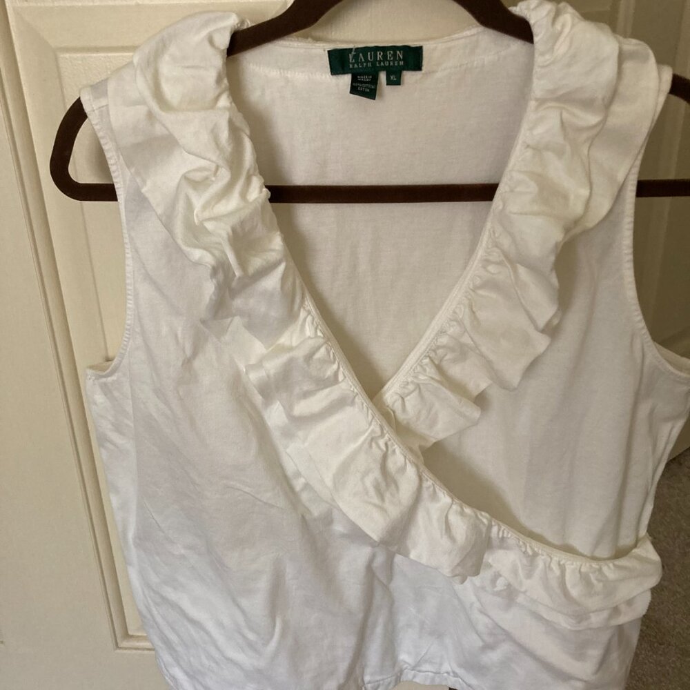 White Ruffled Blouse by Ralph Lauren - Picture 3 of 5